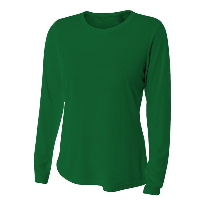 Women's A4 Long Sleeve Tee - MRR Kelly Green