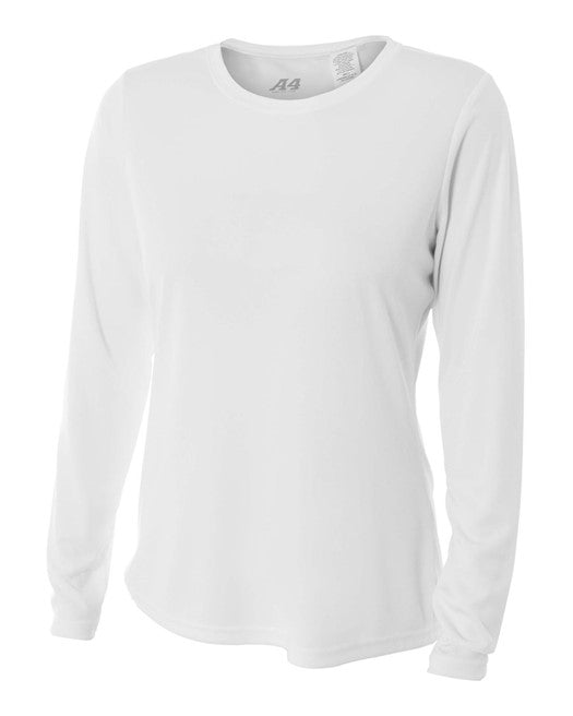 A4 Women's White Long Sleeve Amity XC 2025