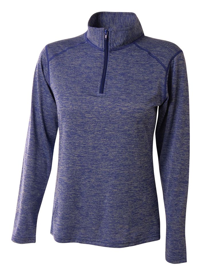 Roxbury Women's 1/4 zip top Heather Blue